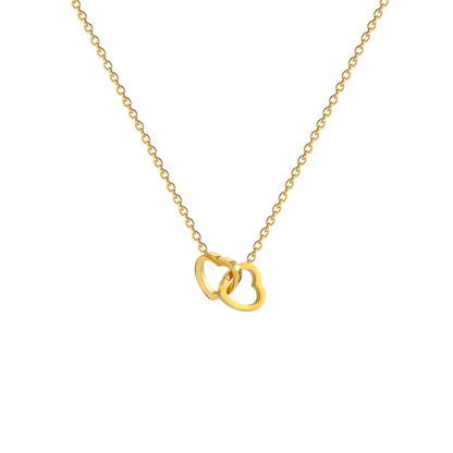 Double Minimalist Heart Necklace - For Moments that Touch the Heart