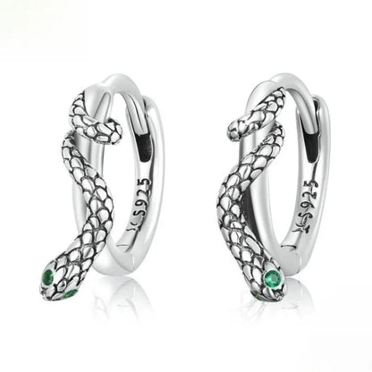 925 Silver Snake-Shaped Earrings – Power and Elegance for Unique Women