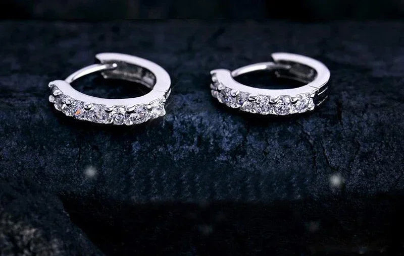 925 Sterling Silver Hoop Earrings with Zirconia - Endless Elegance for Special Women