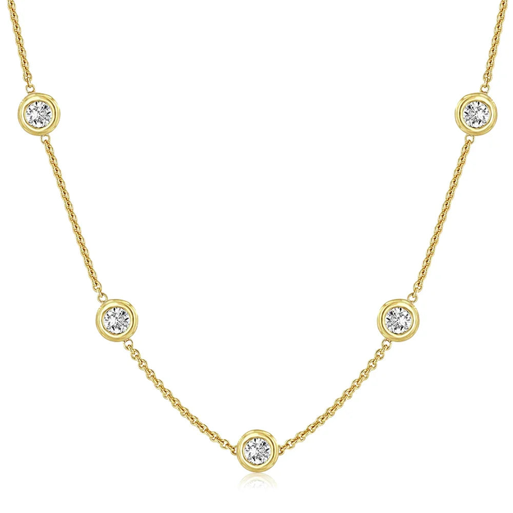 Moissanite Necklace 18k Gold Plated – Eternal Shine in 925 Silver