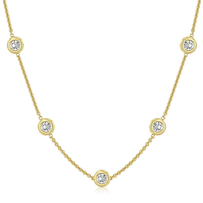 Moissanite Necklace 18k Gold Plated – Eternal Shine in 925 Silver