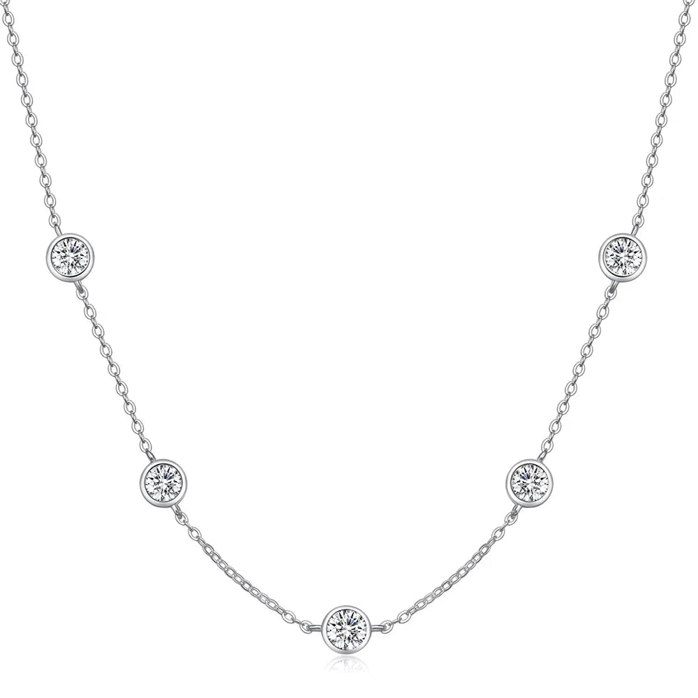 Moissanite Necklace 18k Gold Plated – Eternal Shine in 925 Silver