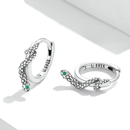 925 Silver Snake-Shaped Earrings – Power and Elegance for Unique Women