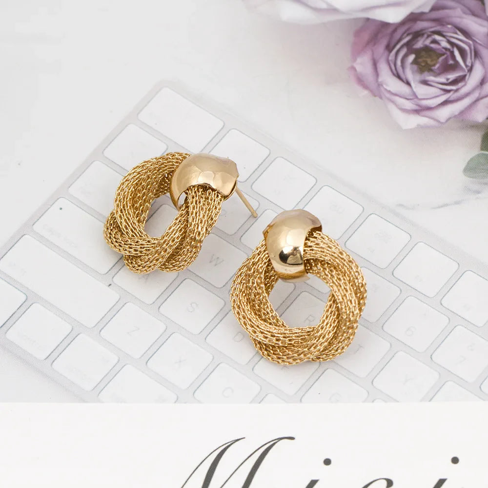 Vintage Braided Earrings – Timeless Elegance for Women