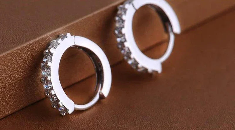 925 Sterling Silver Hoop Earrings with Zirconia - Endless Elegance for Special Women