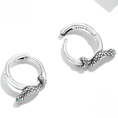 925 Silver Snake-Shaped Earrings – Power and Elegance for Unique Women