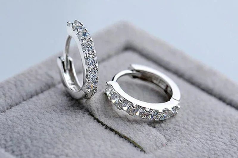 925 Sterling Silver Hoop Earrings with Zirconia - Endless Elegance for Special Women