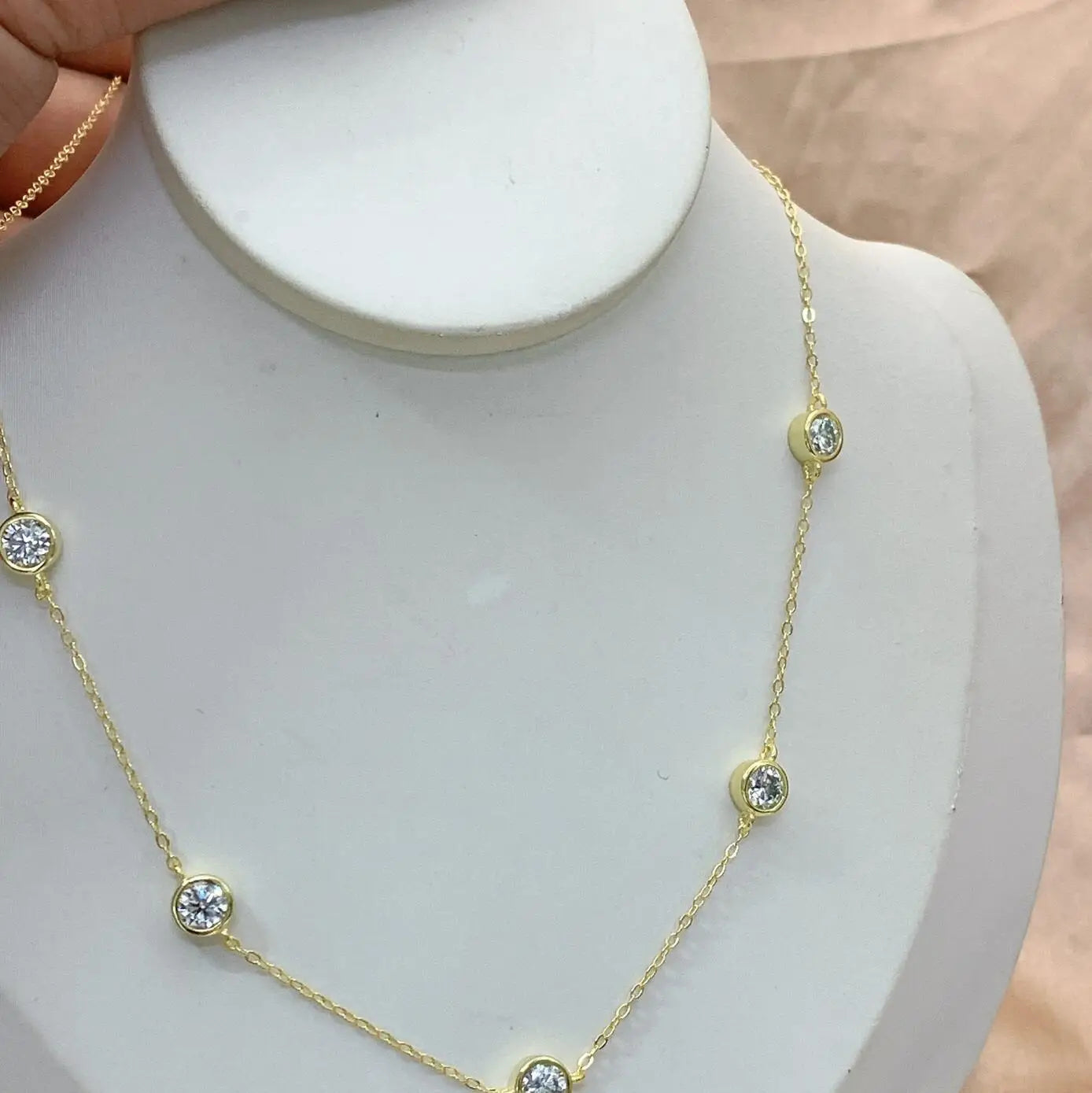 Moissanite Necklace 18k Gold Plated – Eternal Shine in 925 Silver