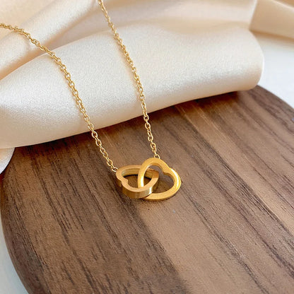 Double Minimalist Heart Necklace - For Moments that Touch the Heart