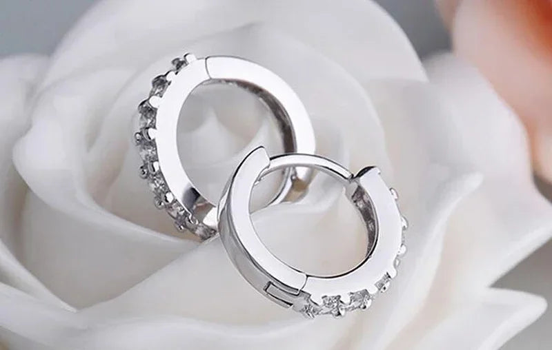 925 Sterling Silver Hoop Earrings with Zirconia - Endless Elegance for Special Women